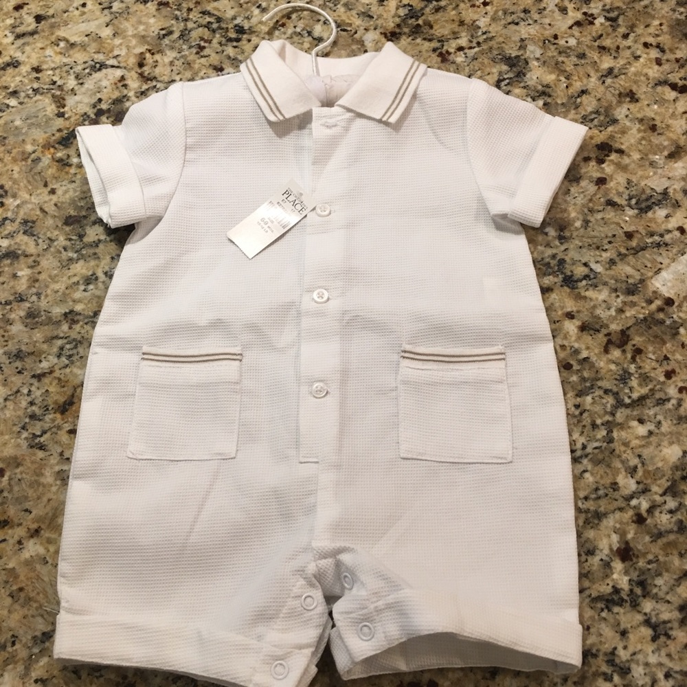Children’s Place size 6-9 months white onesie.